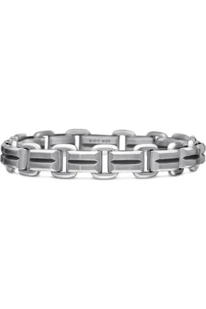 David Yurman Sterling zilveren Deco Beveled schakelarmband (7.5mm)