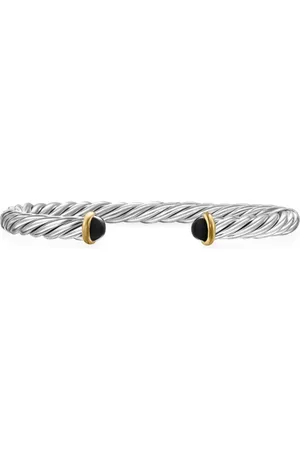 David Yurman 14kt geelgouden en sterlinge zilvers Cable armband (6 mm)