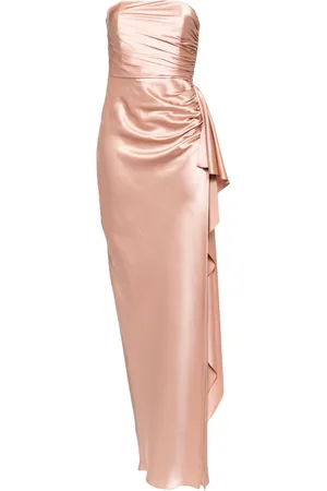 Michelle Mason Strapless zijden avondjurk