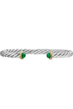 David Yurman 14kt geelgouden en sterlinge zilvers Cable armband (6 mm)