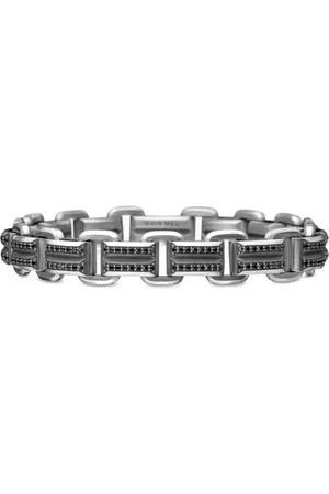 David Yurman Sterling zilveren Deco Beveled schakelarmband (7.5mm)