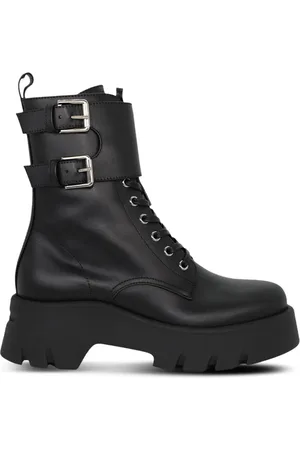 Gianvito Rossi Marloe leren combat boots