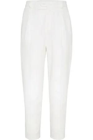 Brunello Cucinelli Broek met gabarine weving