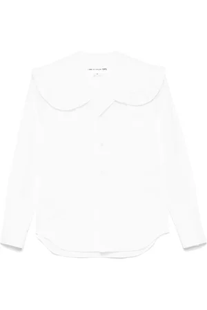 Comme des Garçons Blouse met wijde kraag en franje