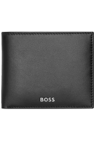 HUGO BOSS Leren portemonnee met logoprint