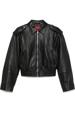 HUGO BOSS Leren bomberjack