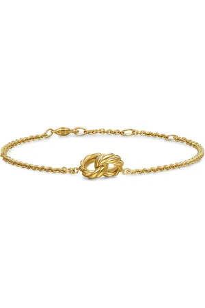 David Yurman 18kt geelgouden Sculpted Cable schakelarmband (8 mm)