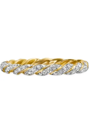 David Yurman 18kt geelgouden Pavé Petite ring met diamant (2.8 mm)