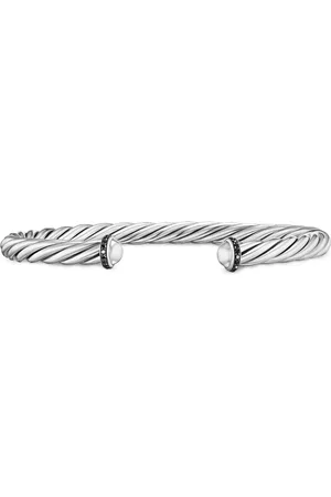 David Yurman Sterling zilveren Cable Cuff armband met diamant (6mm)
