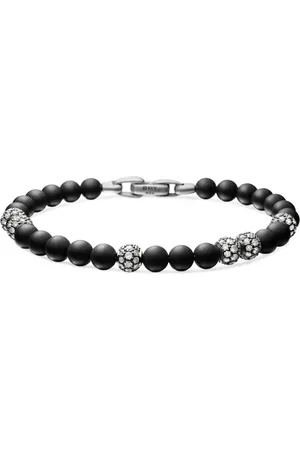 David Yurman Sterling zilveren Spiritual Beads pavé armband (6mm)