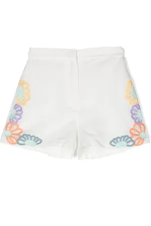 Stella McCartney Shorts met geborduurde bloemen van linnenblend