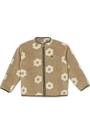 Lacoste Fleece jack met rits en bloemenprint