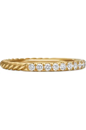 David Yurman 18kt geelgouden Cable Collectibles ring met diamant (2mm)