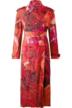 Roberto Cavalli Trenchcoat met roosprint