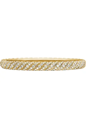 David Yurman 18kt geelgouden Sculpted Cable armband met diamant (6,2mm)