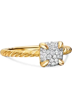 David Yurman 18kt geelgouden Petite Chatelaine ring met diamant (7 mm)