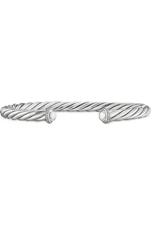 David Yurman Sterling zilveren Cable armband met diamant (6mm)