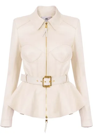 Elisabetta Franchi Leren jack met rits