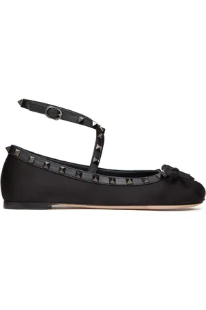 VALENTINO GARAVANI Rockstud satijnen ballerina