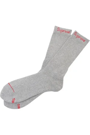 Supreme X Hanes Crew "Heather Grey" vier paar sokken
