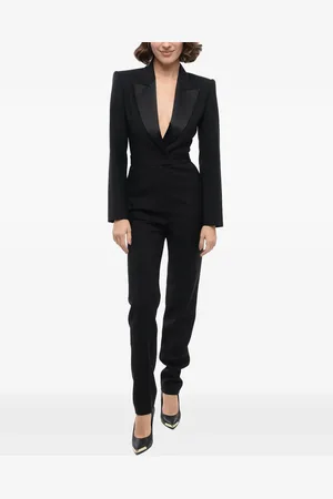Alexander McQueen Jumpsuit met puntige revers