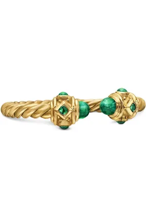David Yurman 18kt geelgouden Renaissance ring met smaragd (2.3 mm)