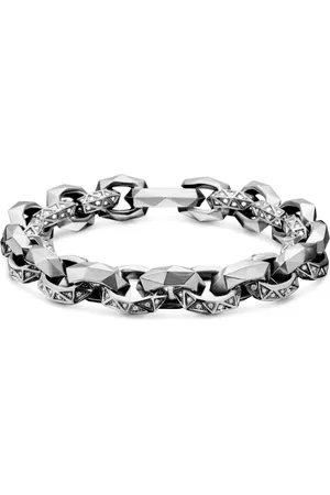 David Yurman Sterling zilveren Torqued gefacetteerde schakelarmband (11.6mm)