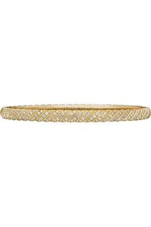 David Yurman 18kt geelgouden Sculpted Cable armband met diamant (4,6mm)