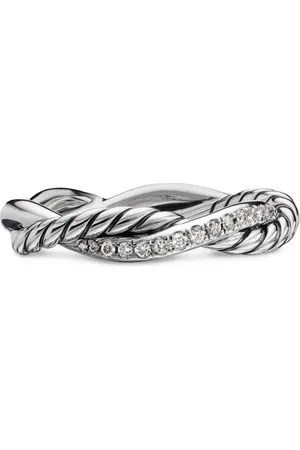 David Yurman Zilveren Petit Infinity armband met diamant (4mm)