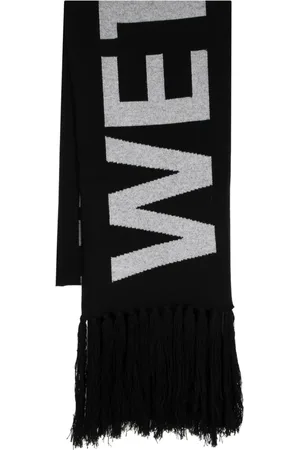 We11 Done Sjaal met logo jacquard en kwastjes
