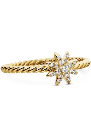 David Yurman 18kt geelgouden Petite Starburst ring met diamant (7.5 mm)