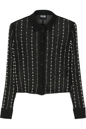 VERSACE Blouse met imitatieparel