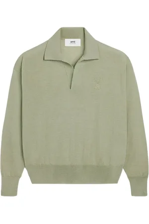 Ami Gebreid poloshirt met logo