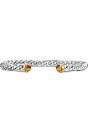 David Yurman 14kt geelgouden en sterlinge zilvers Cable armband (6 mm)