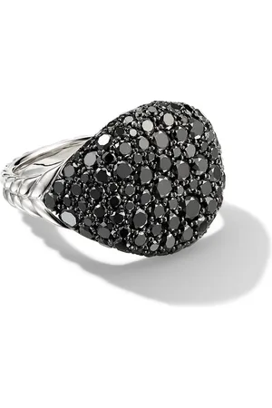 David Yurman 18kt witgouden Chevron ring met diamant (13mm)