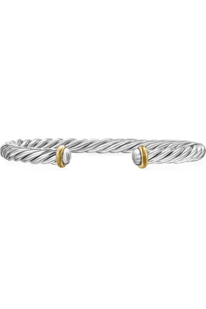 David Yurman 14kt geelgouden en sterlinge zilvers Cable armband (6 mm)
