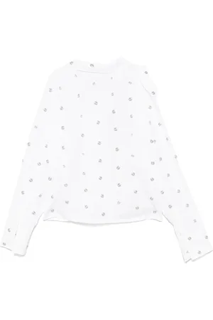 A.W.A.K.E. MODE Blouse met dubbele kraag en studs