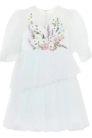 Maison Ava Jurk met geborduurde bloemen