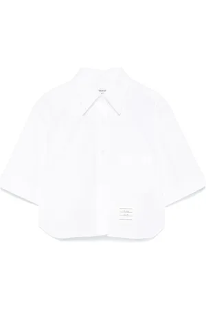 Thom Browne Cropped popeline blouse