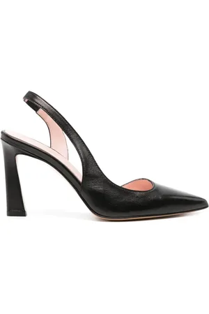 ANNA F. Leren slingback pumps