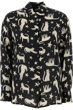 Max Mara Tabella blouse met kattenprint