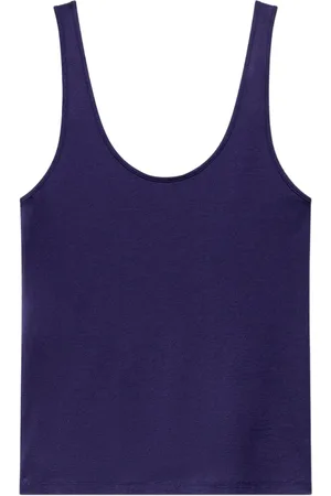 Another Tomorrow Tanktop met diepe ronde hals