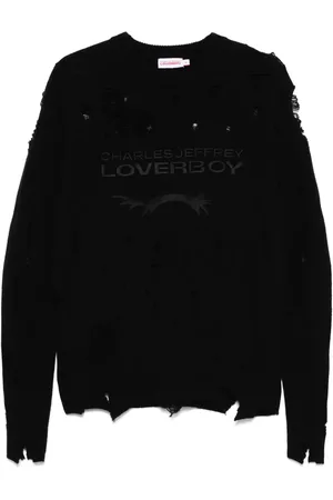 Charles Jeffrey Loverboy Gerafelde trui met logo