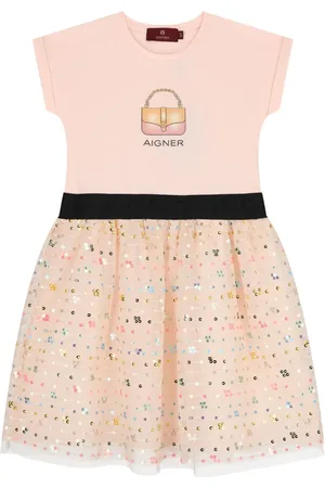 Aigner Jurk verfraaid met pailletten en logo