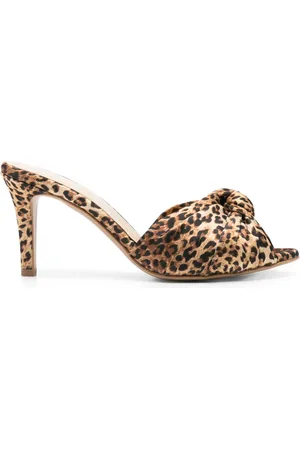 GINISSIMA 80 mm sandalen met luipaardprint