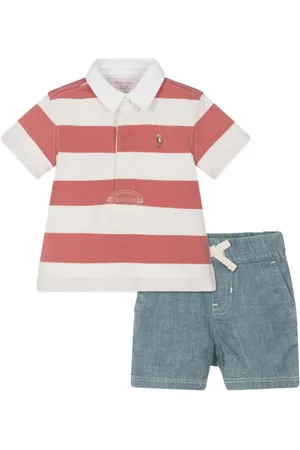 Ralph Lauren Gestreept chambray poloshirt en shorts