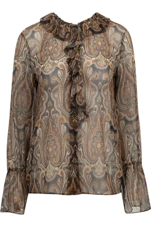 NILI LOTAN Cecily blouse met paisley