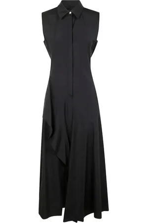 Max Mara Keras mouwloze asymmetrische jurk