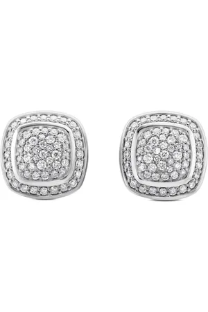 David Yurman Sterling zilveren Albion oorbellen met diamant (7mm)