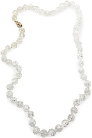 JENNIFER GIBSON JEWELLERY 1970s 9kt geelgouden Crackle Rock halsketting met kristallen